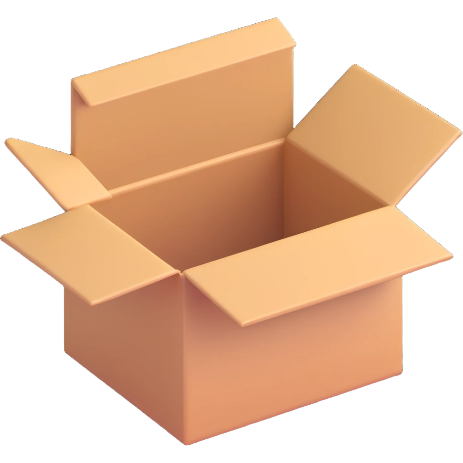 an open box, 3D style emoji