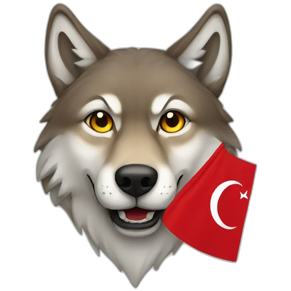 Wolf with turkish flag emoji