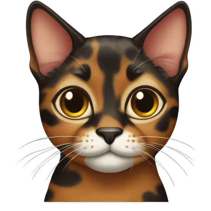 One ear tortoise shell cat emoji