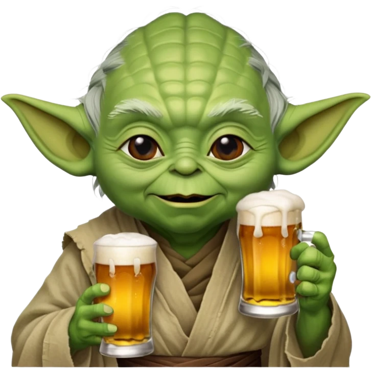 Yoda drinks beer emoji