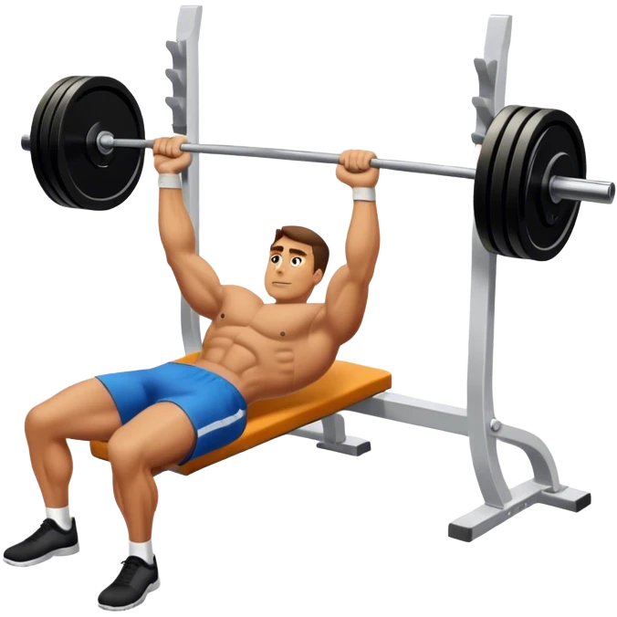 A guy doing flat-benchpress emoji
