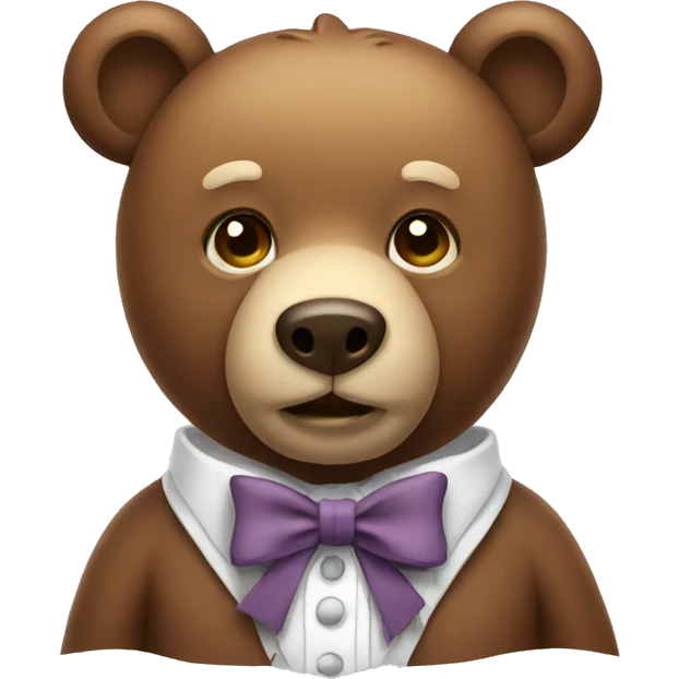 Bear wearing a bow emoji