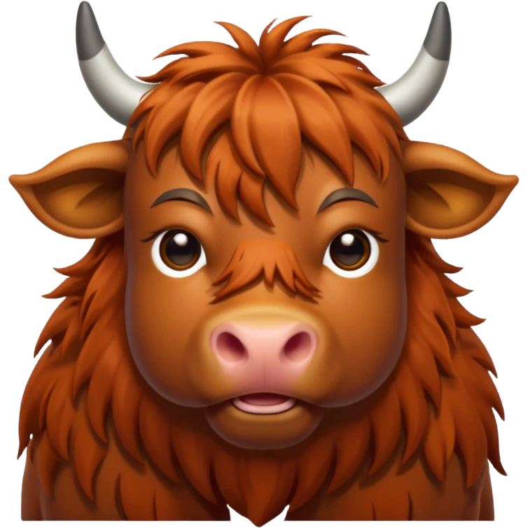Vaca escocesa de las tierras altas donde no se le ven los ojos emoji
