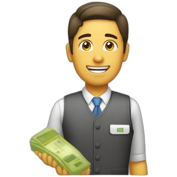 cashier leaving money emoji
