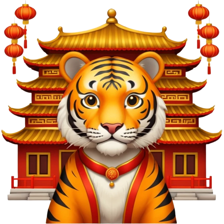 Chinese new year 老虎，我要有新年气氛的… 背景可以加屋子等吗 emoji