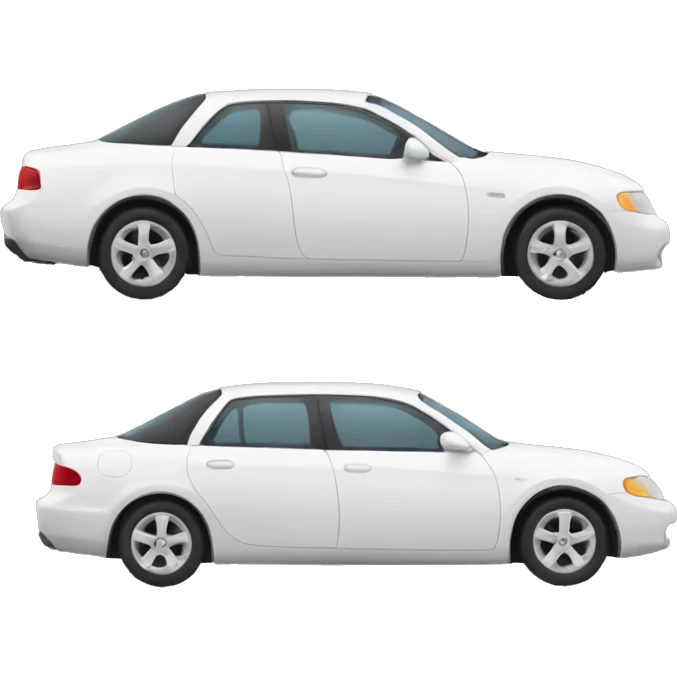 white car from side angle emoji