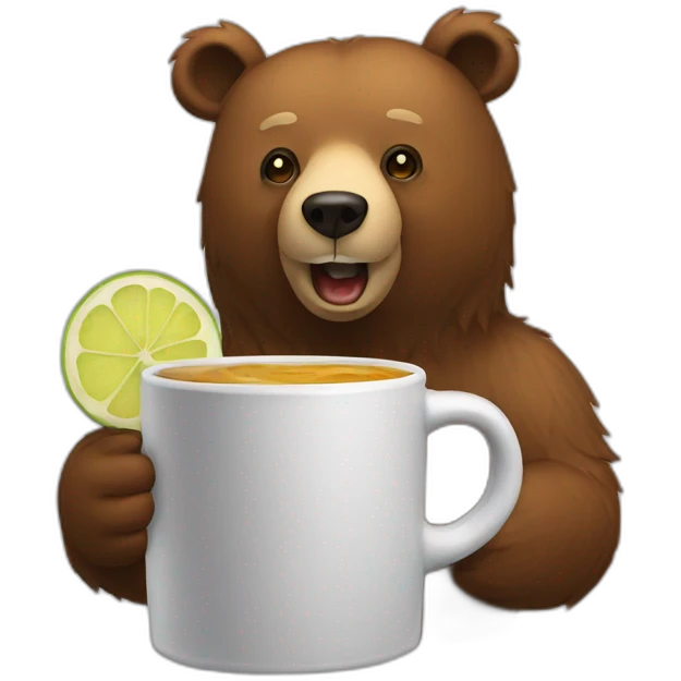A bear drink a bear emoji