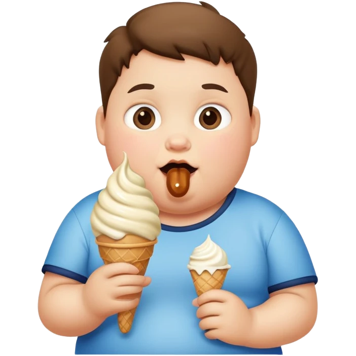 Fat kid eating ice cream emoji