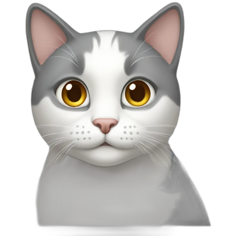Grey and white cat emoji