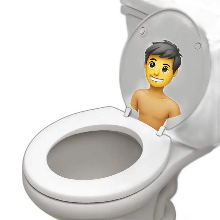 male head and neck sticking out of a toliet emoji