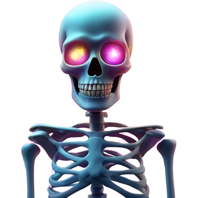 Skeleton with aura emoji