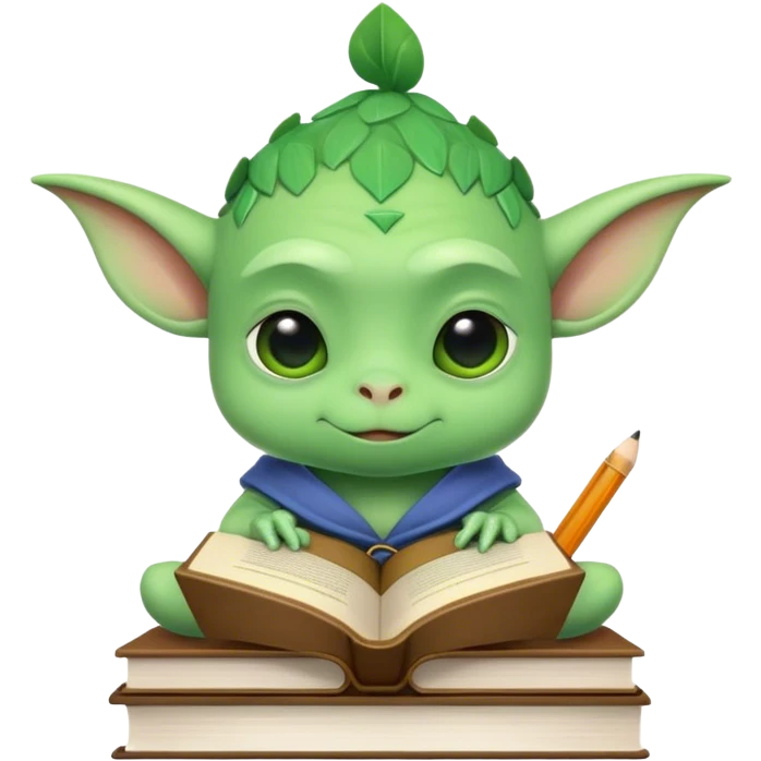 Grogu studying books  emoji