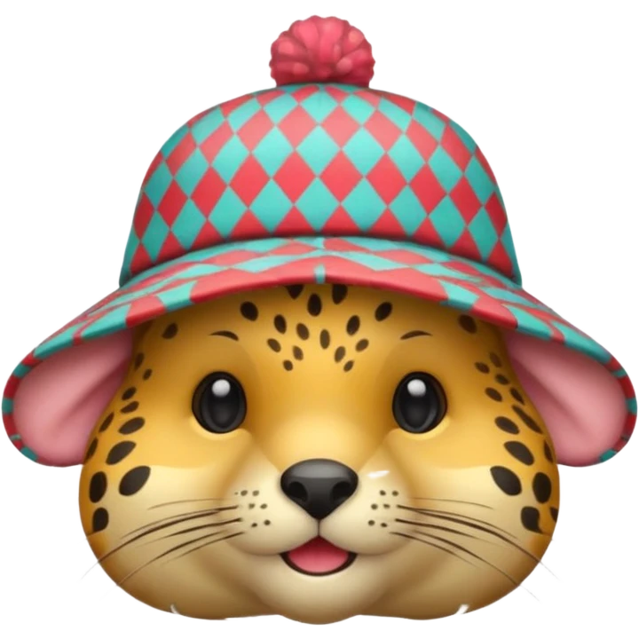 animal wearing patterned hat  emoji