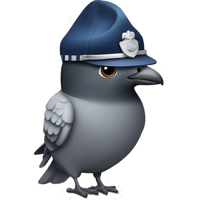 pigeon with police cap emoji