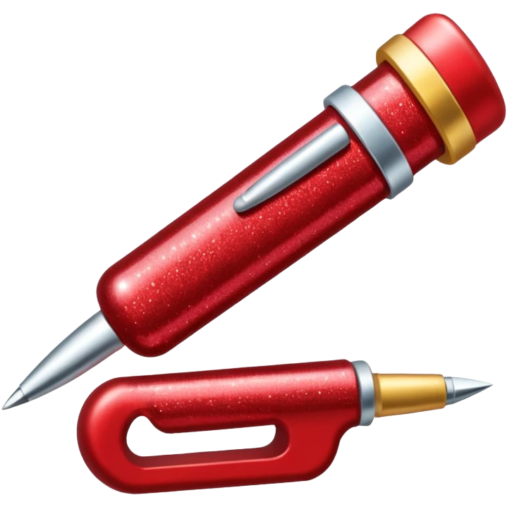 red glitter tool office emoji