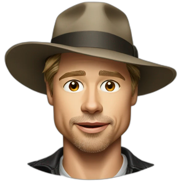 Brad Pitt wearing a hat emoji