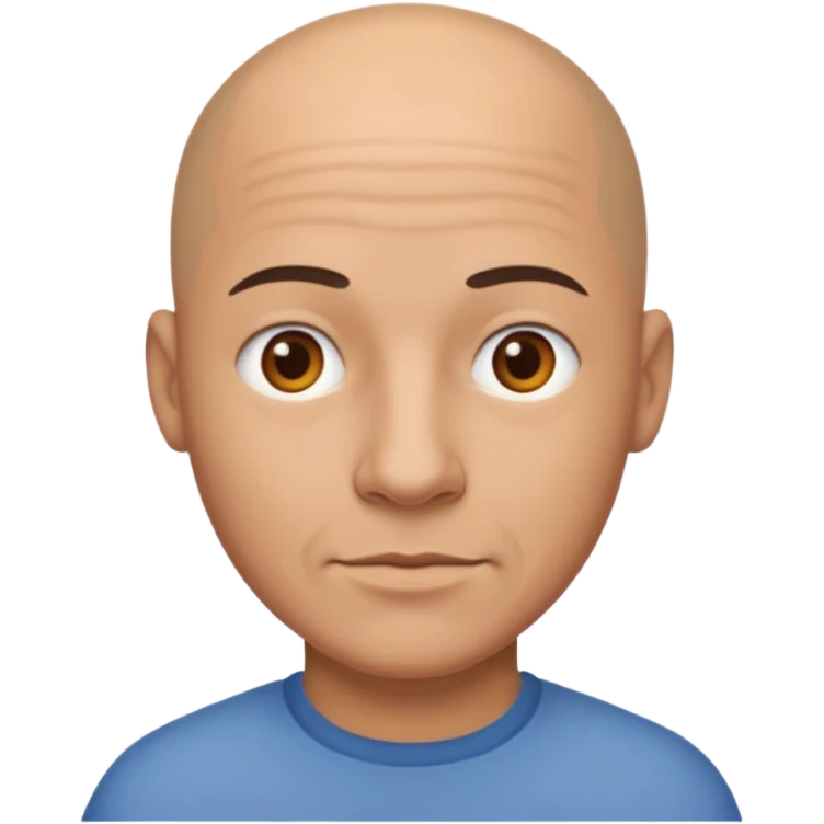 One man medium skin no hair emoji