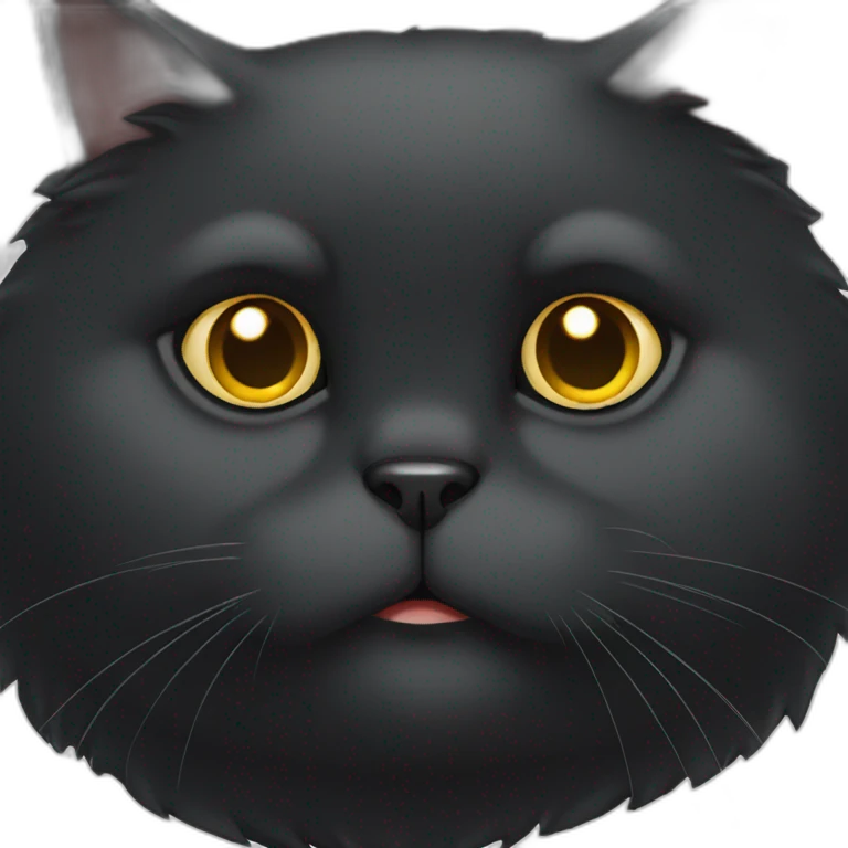 Black extremely fat cat surprised face  emoji