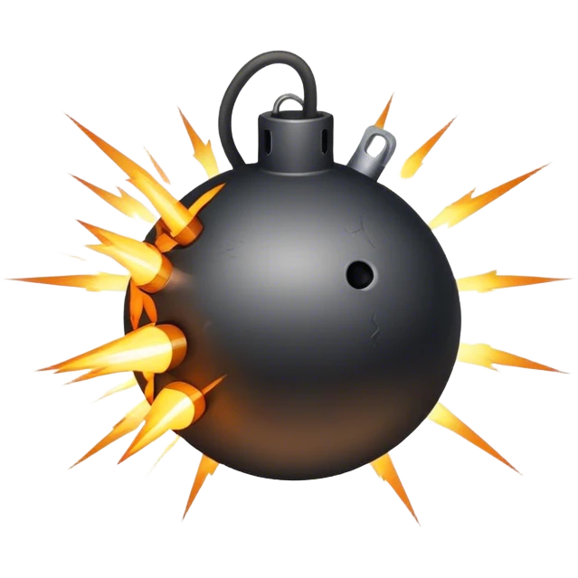 bomb with spark emoji