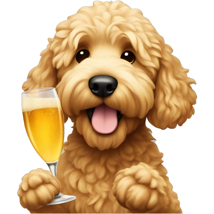 golden doodle toasting emoji