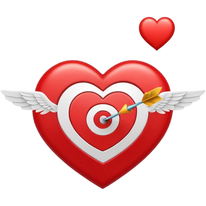 Flying heart target emoji