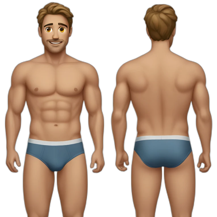 a man with backwards underwear emoji