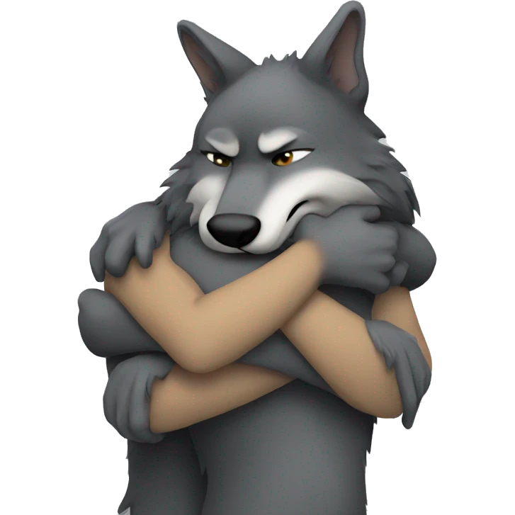 Hug wolf emoji