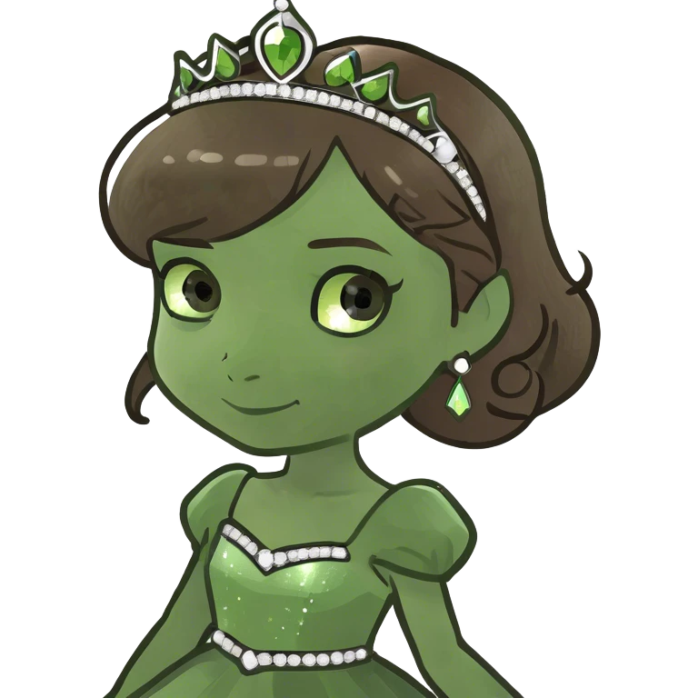Princess with brown hair and green eyes  emoji