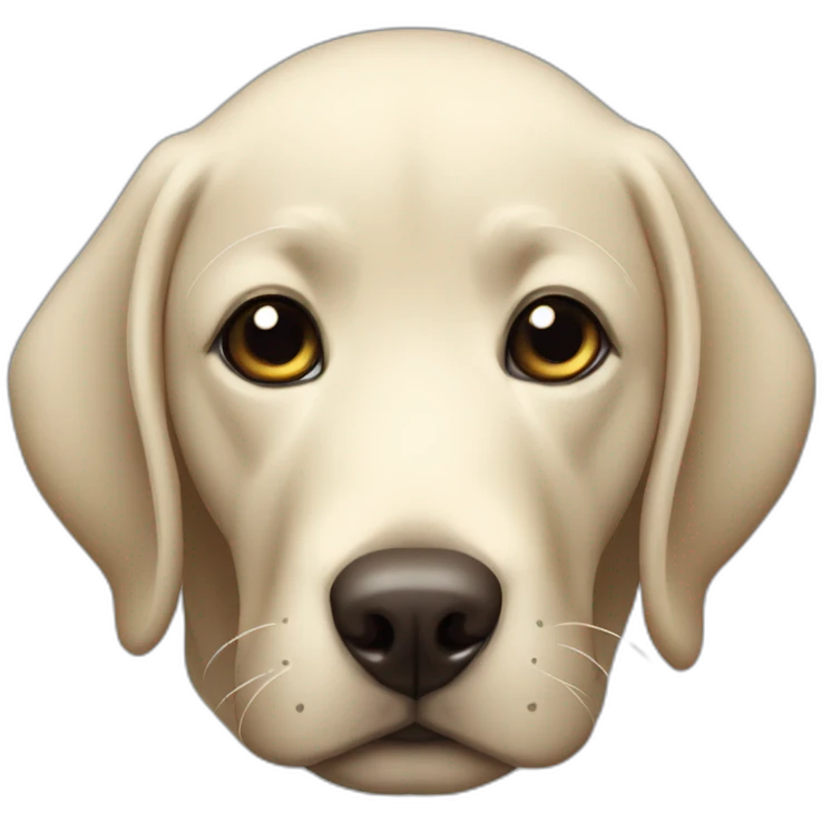 Black lab round face small black eyes small tongue emoji