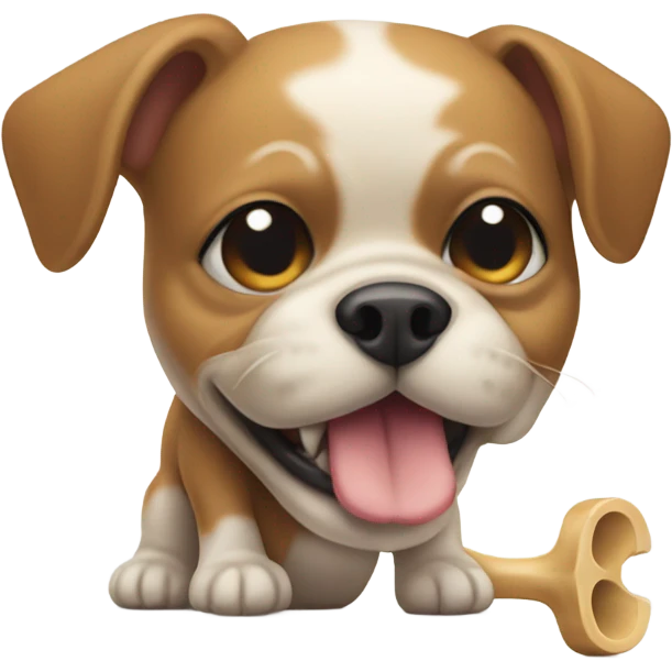 micro bully dog with a bone  emoji