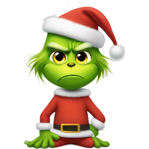 Grinch with Christmas tree emoji