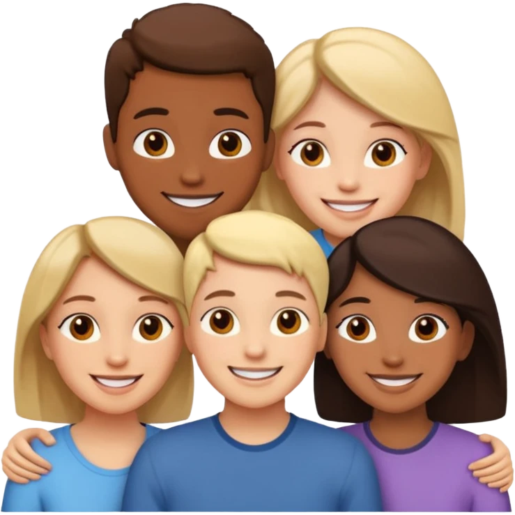 Three friends talking and looking each other emoji