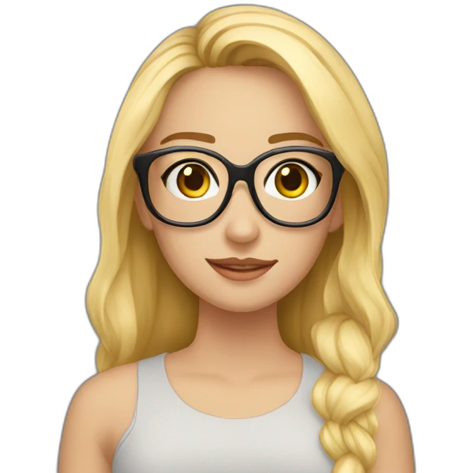 Alicia rubia media melena gafas emoji