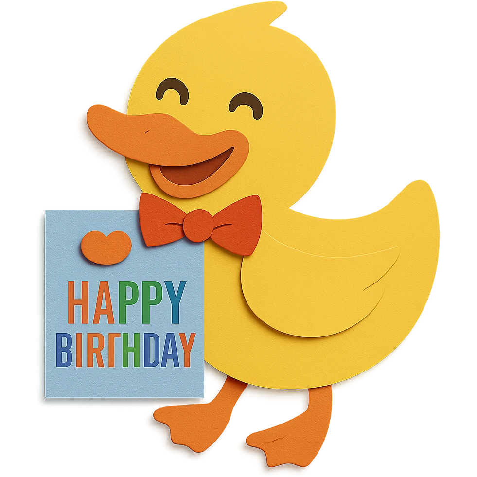 Change the wording color of 'Happy Birthday' on the card to visually good looking and matching rainbow colors. Keep all other design elements unchanged emoji