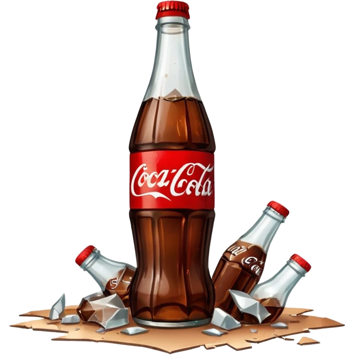 bottle of coca cola broken in the middle emoji