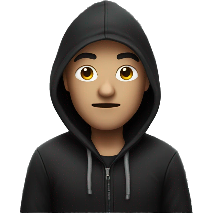 A thief wearing black hoodie emoji