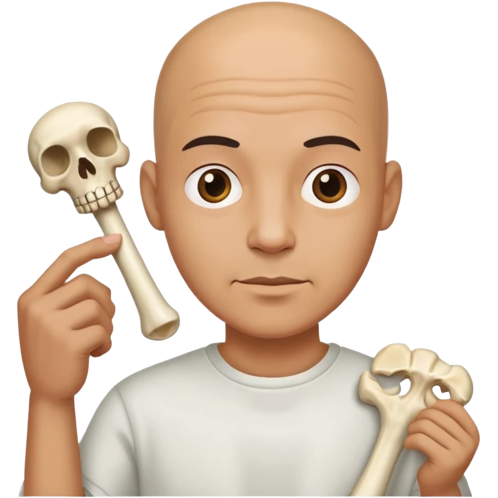 Bald guy with bone  emoji
