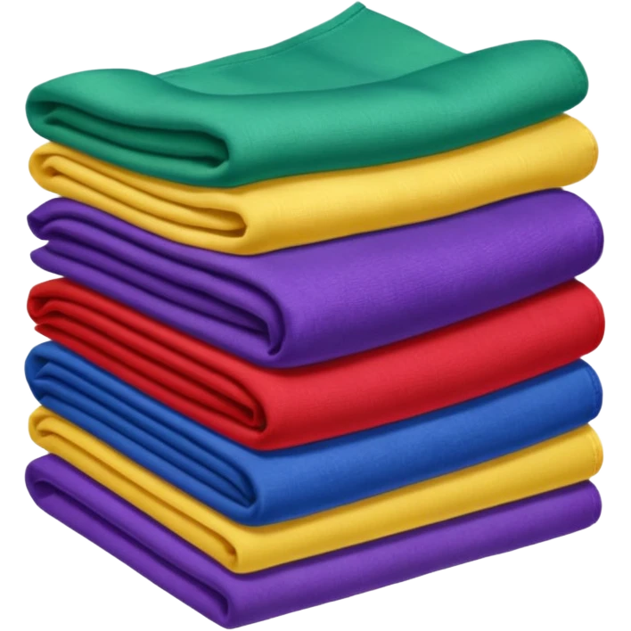 folded pile of 5 solid color fabrics emoji