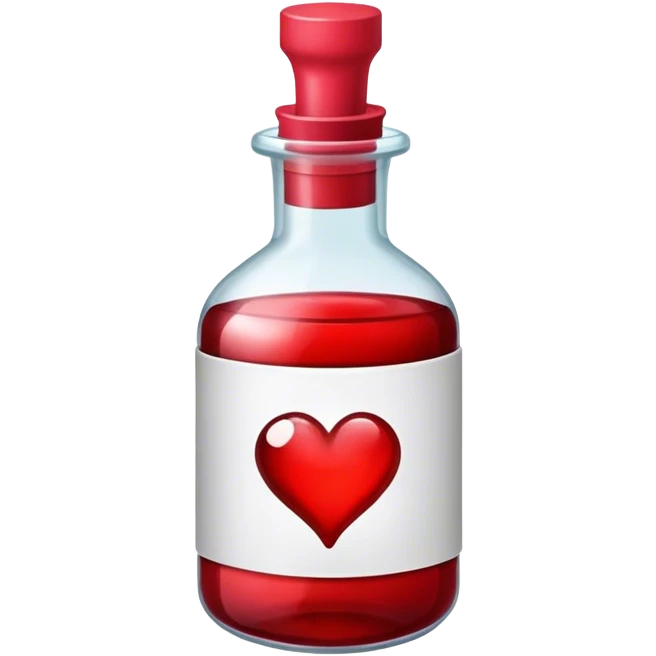 dnd item icon, red health potion bottle. emoji