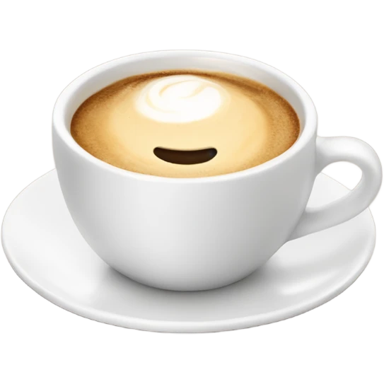 Cappucino in white cup with plate  emoji