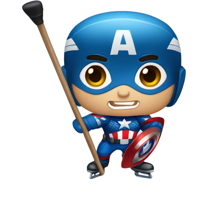 Captain America playing hockey  emoji