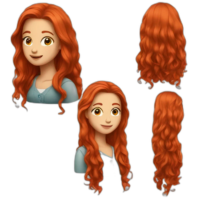 Long Red haired girl emoji
