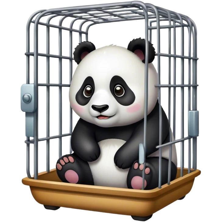 panda inside a cage emoji