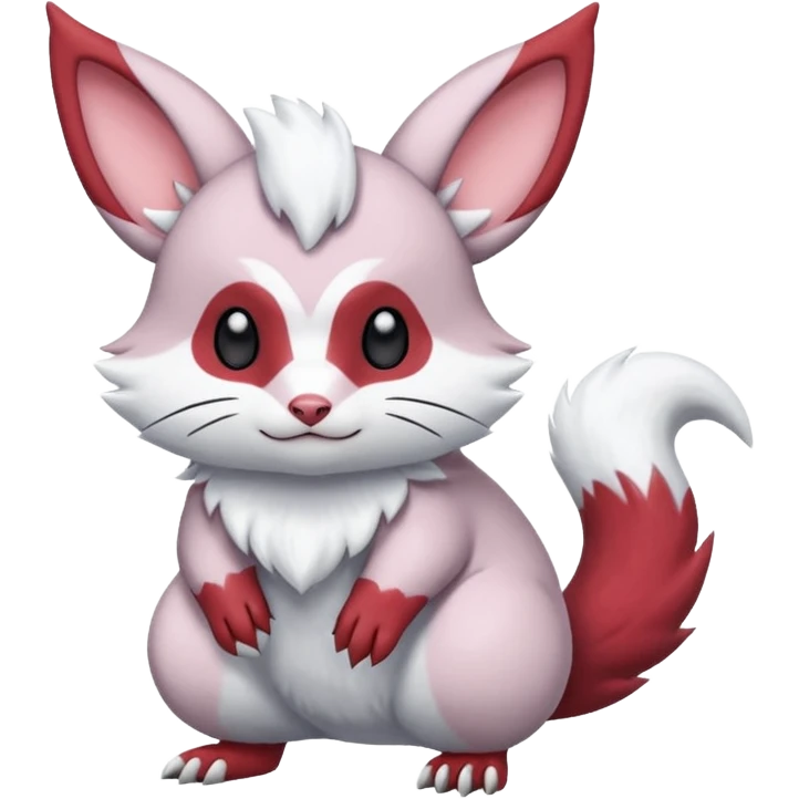  flurry fuzzy Absol-Minccino-Furret-Zangoose-Chinchilla-fusion-animal-Fakémon-hybrid-creature  emoji