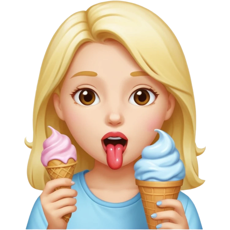 Girl licking ice cream  emoji