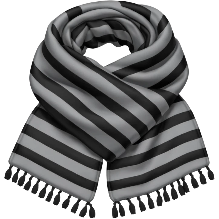 scarf in grey and black stripes emoji