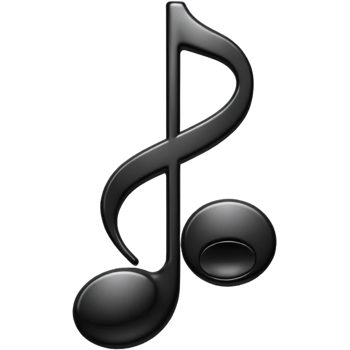 black simple music note re emoji