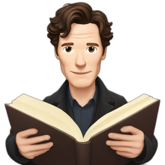 benedict cumberbatch witht book in hands emoji