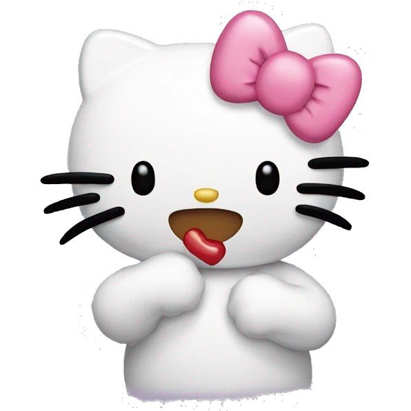 Hello kitty sending kisses emoji