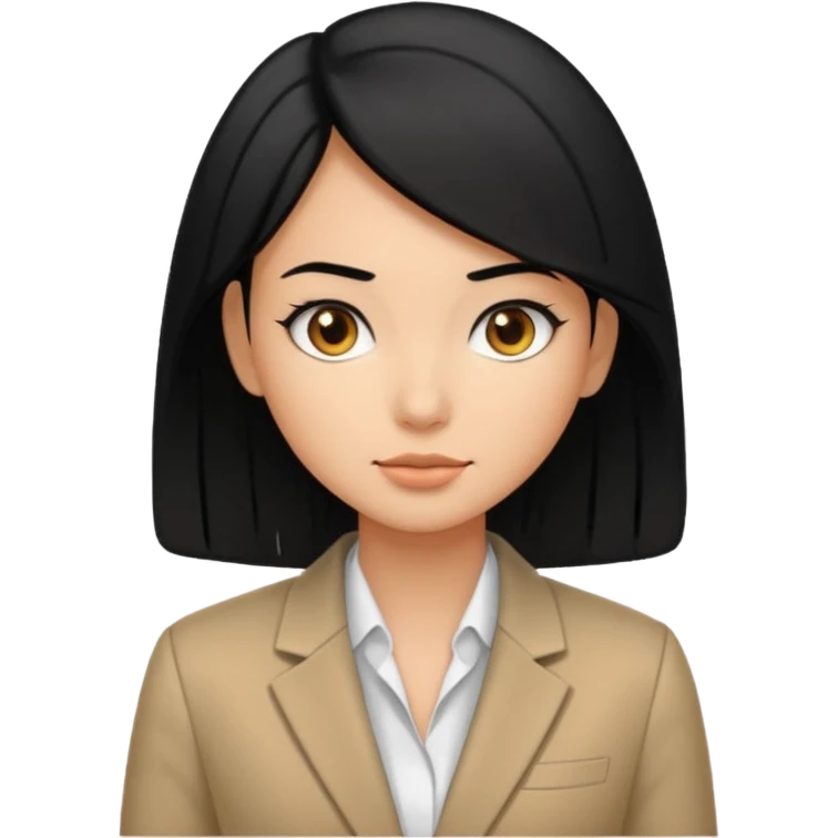 Salon owner a girl with blazer in black hair emoji